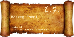 Bezzeg Fanni névjegykártya